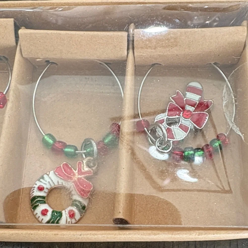 Wine Charms Set - Red, Green, Silver